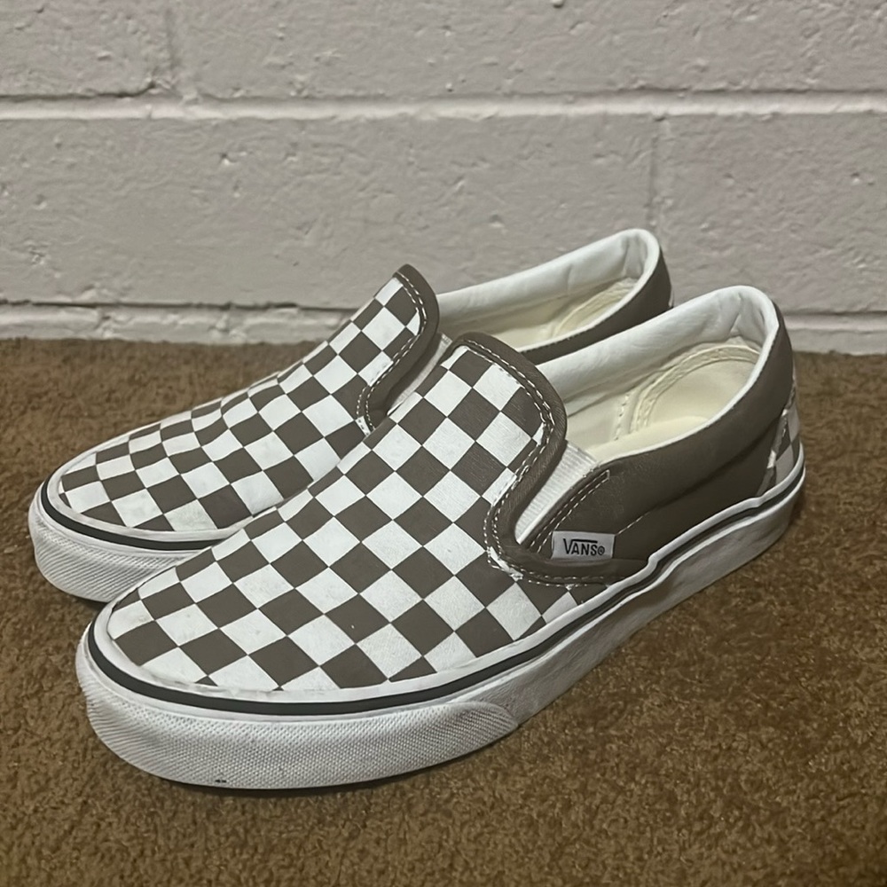 LIKE NEW brown checkered Vans